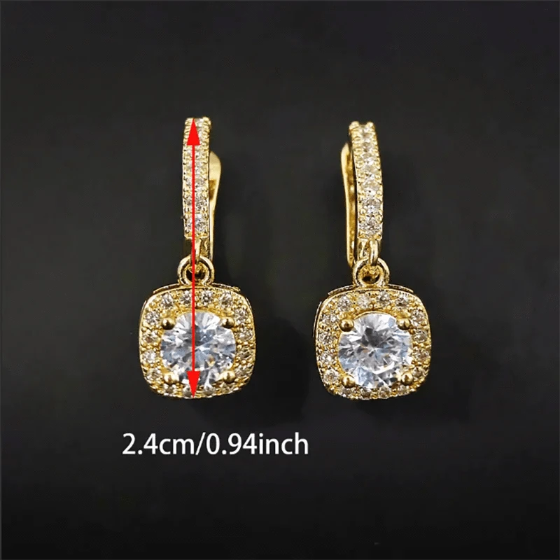 The Carat Cave Square Drop Earrings – CZ Bridal Design