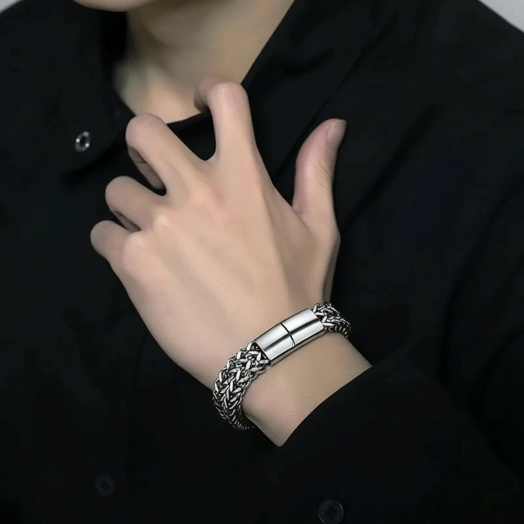 The Carat Cave Stainless Steel Bully Bracelet