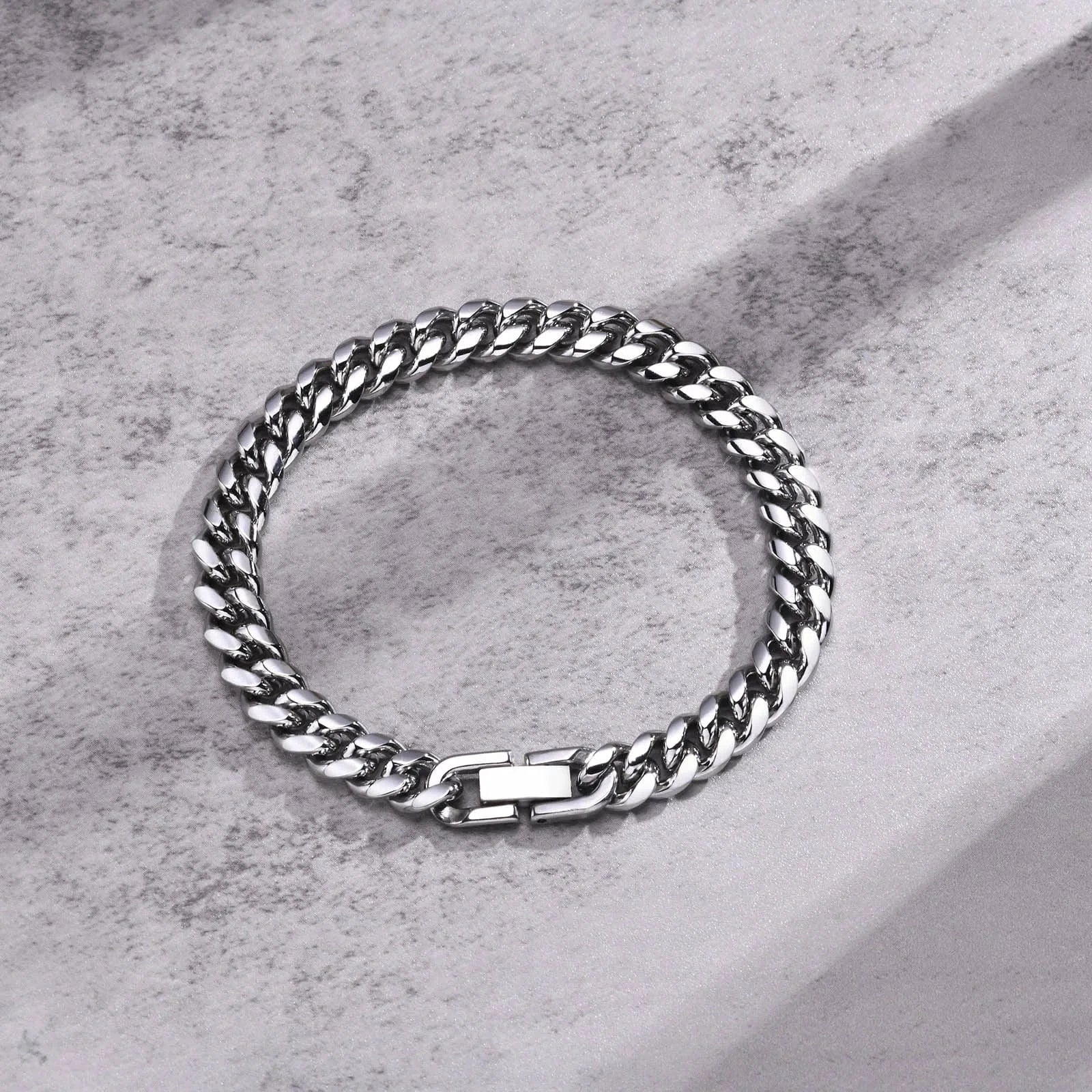 The Carat Cave Stainless Steel Cuban Chain Bracelet
