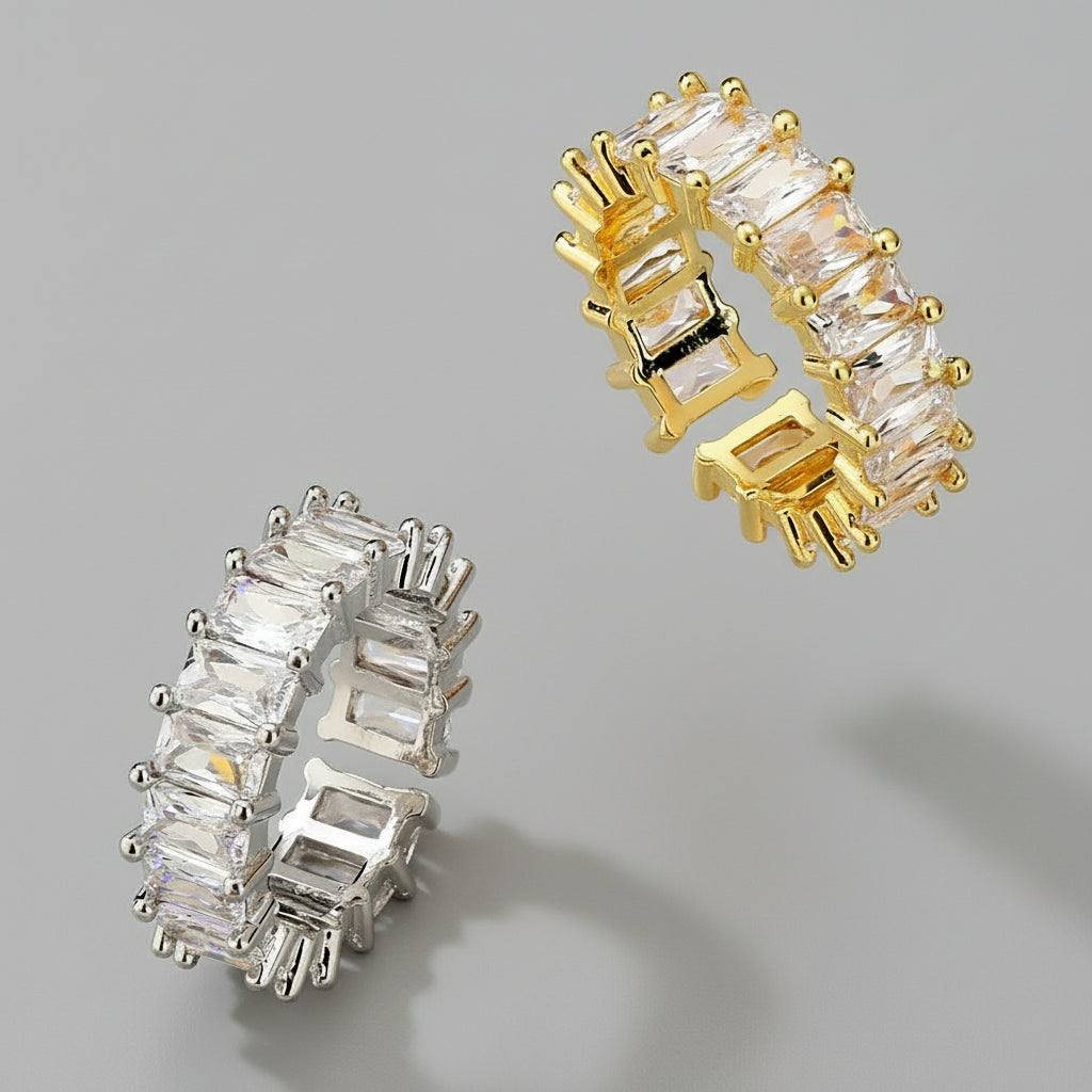 The Carat Cave Step-Cut CZ Eternity Ring