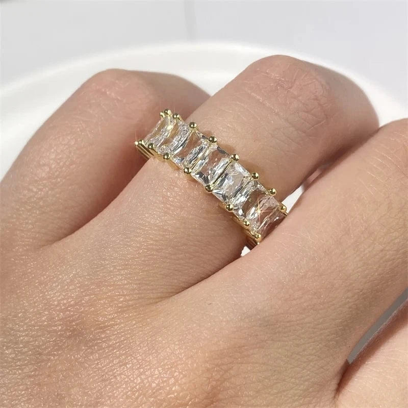 The Carat Cave Step-Cut CZ Eternity Ring