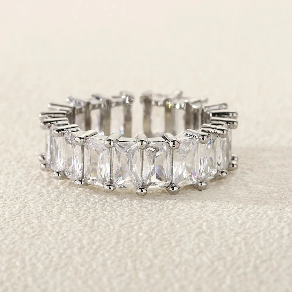 The Carat Cave Step-Cut CZ Eternity Ring