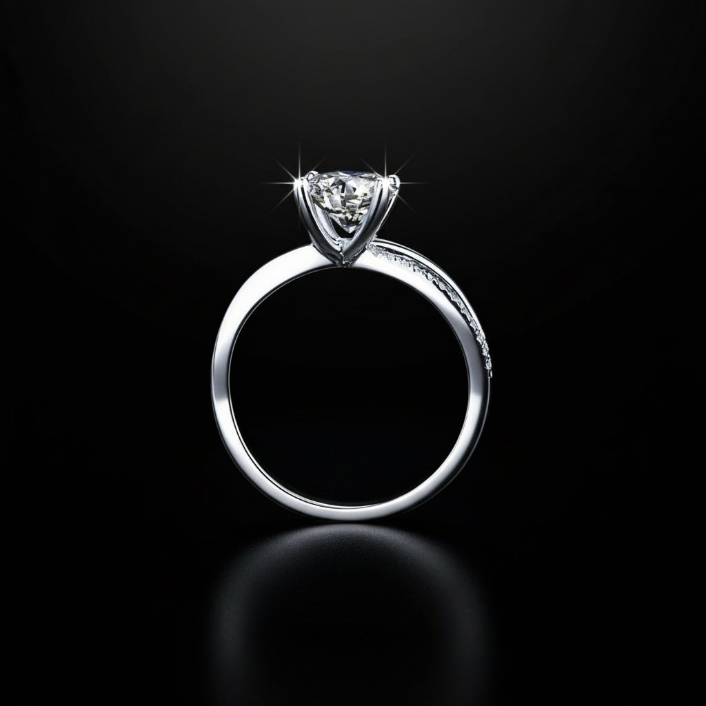 The Carat Cave 1 Carat Lab Grown moissanite ring