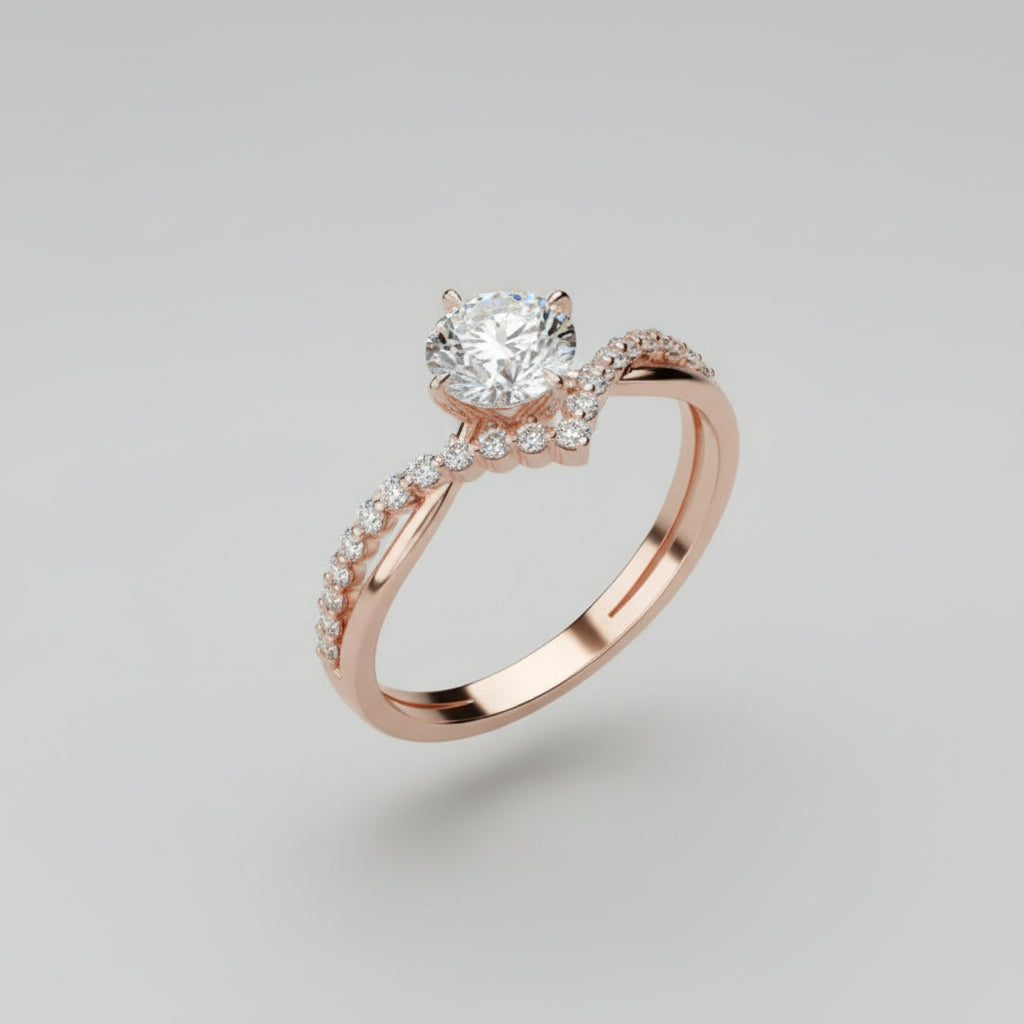 The Carat Cave 1 Carat Moissanite Silver 18k white Gold ring