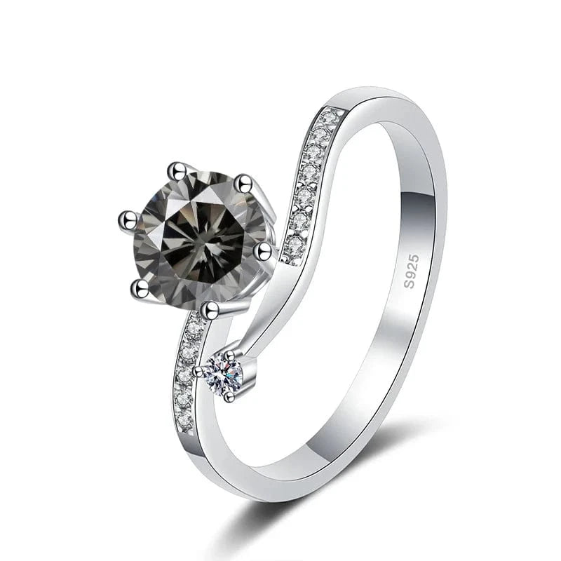 The Carat Cave 1ct silver / grey / 6 1ct Moissanite Diamond Ring