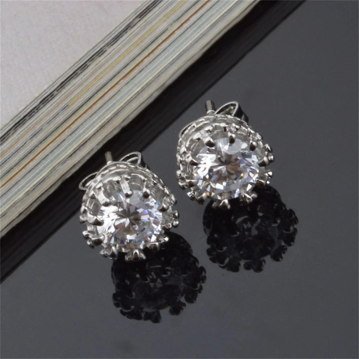 The Carat Cave 2 Carat Cubic Zirconia Stud Earrings for Women