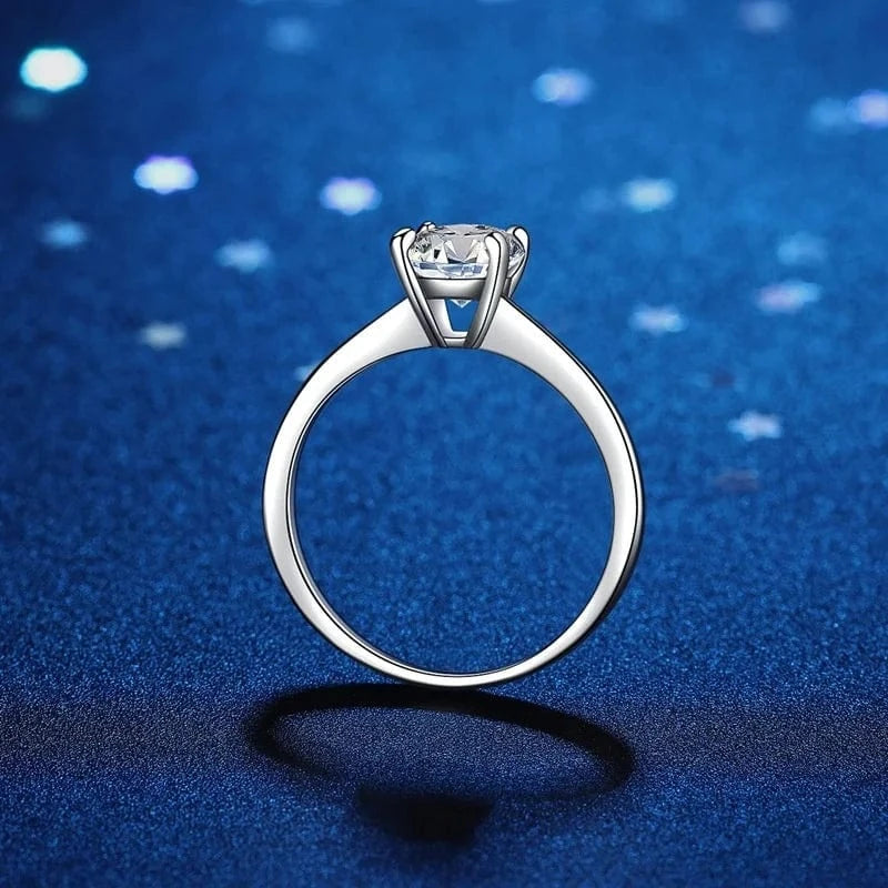 The Carat Cave 2 Carat Lab Grown Moissanite Ring coloured Diamond