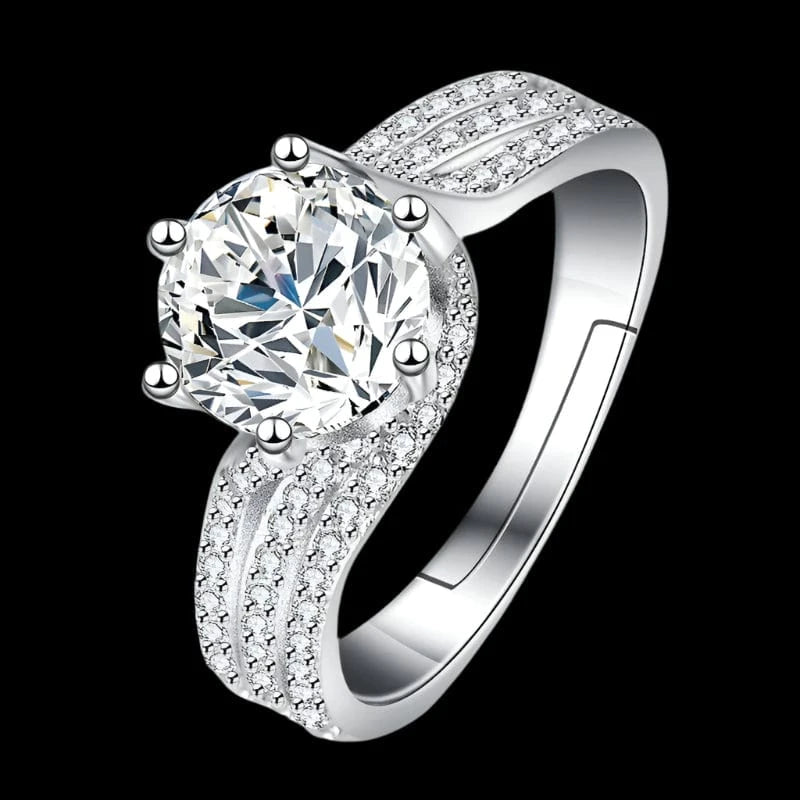 The Carat Cave 2ct Deluxe Crown Moissanite Diamond Ring