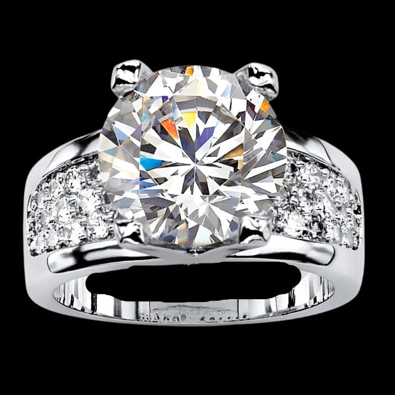 The Carat Cave 6 Silver CZ Eternity Wedding Ring