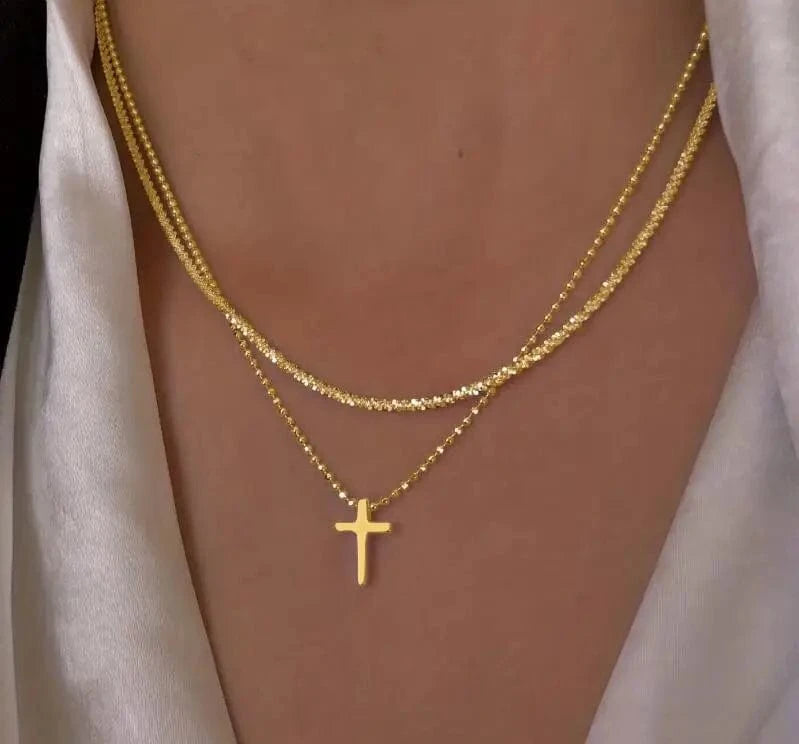 The Carat Cave 7 Duo chain sparkle necklace