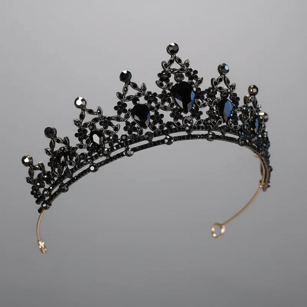 The Carat Cave Baroque Red & Black Bridal Tiara