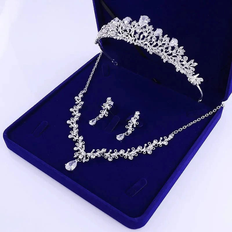 The Carat Cave Bridal Tiara & Jewellery Set – 4 Piece