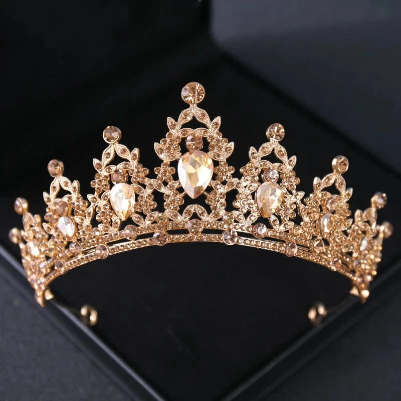 The Carat Cave Brown Crystal Tiara – Silver Diadem