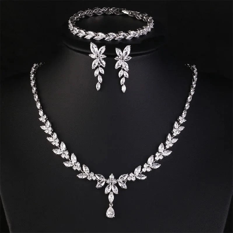The Carat Cave Cluster Petal - 3 Piece Set Luxury Bridal Jewellery Sets