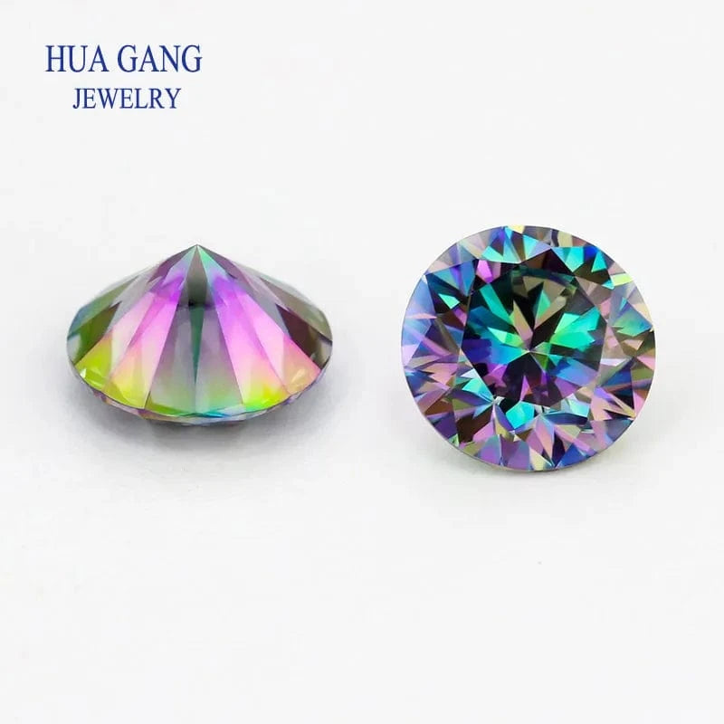 The Carat Cave Colored Loose Moissanite Stones 1ct 2ct 3ct Royalblue Pink Green Black Moissanites Shining Fine Jewelry Round Lab Grown Diamonds