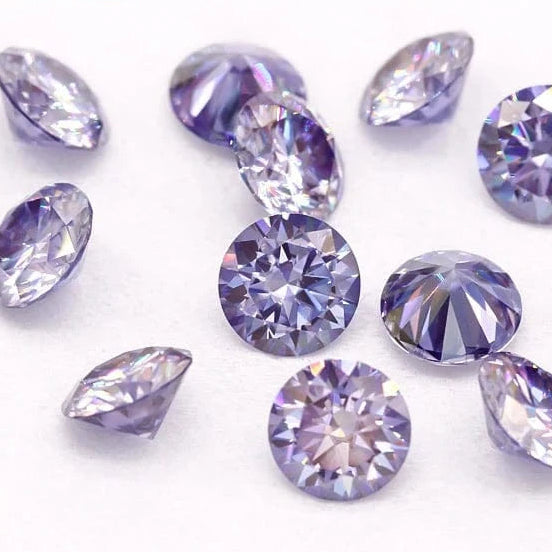 The Carat Cave Colored Loose Moissanite Stones 1ct 2ct 3ct Royalblue Pink Green Black Moissanites Shining Fine Jewelry Round Lab Grown Diamonds