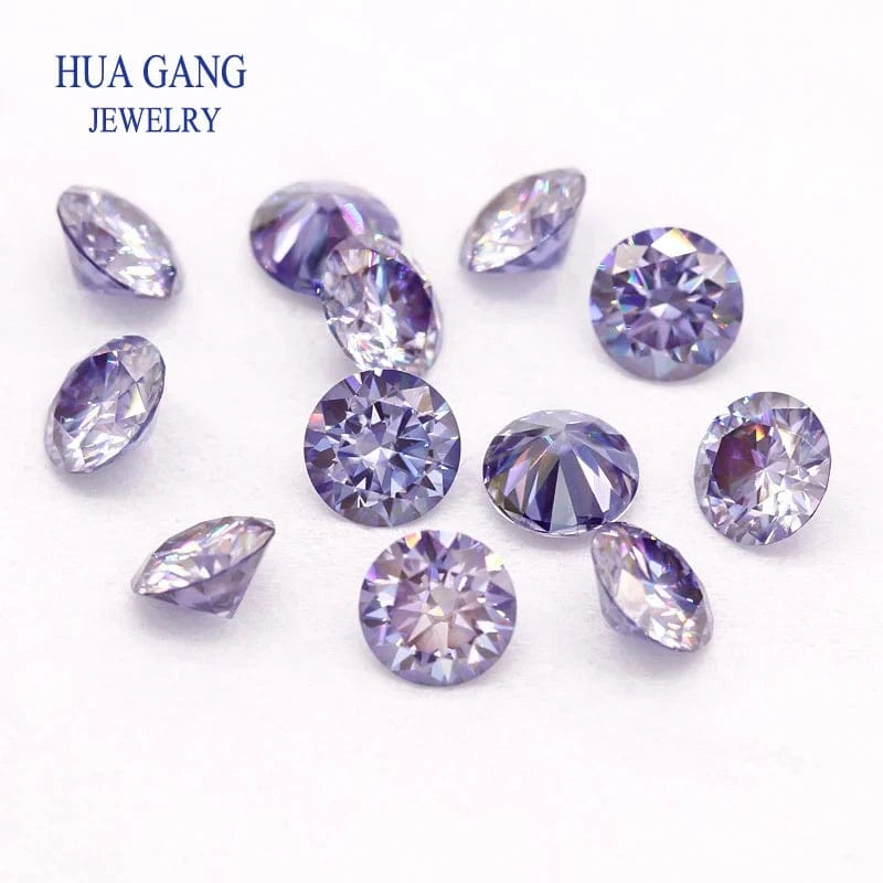 The Carat Cave Colored Loose Moissanite Stones 1ct 2ct 3ct Royalblue Pink Green Black Moissanites Shining Fine Jewelry Round Lab Grown Diamonds