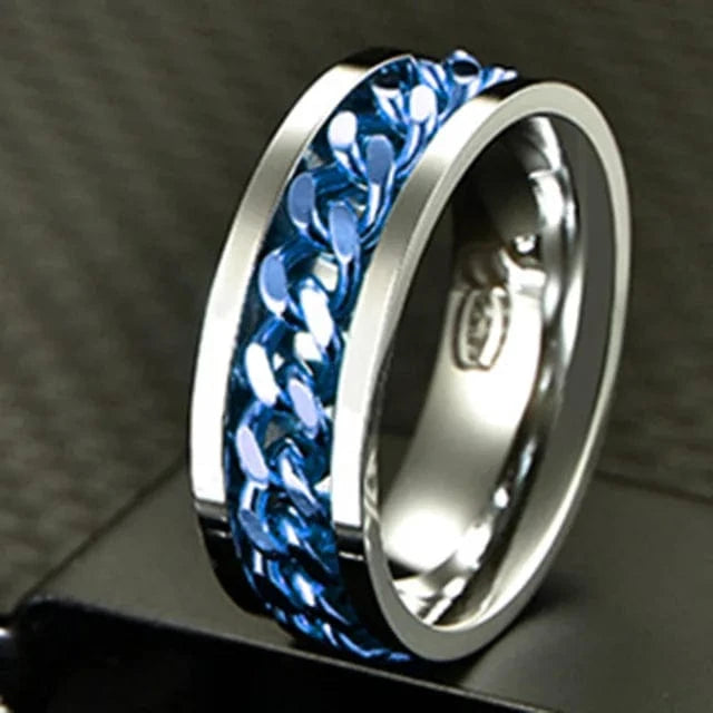 The Carat Cave Cool Stainless Steel Rotatable Men Ring High Quality Spinner Chain Punk Women Jewelry for Party Gift