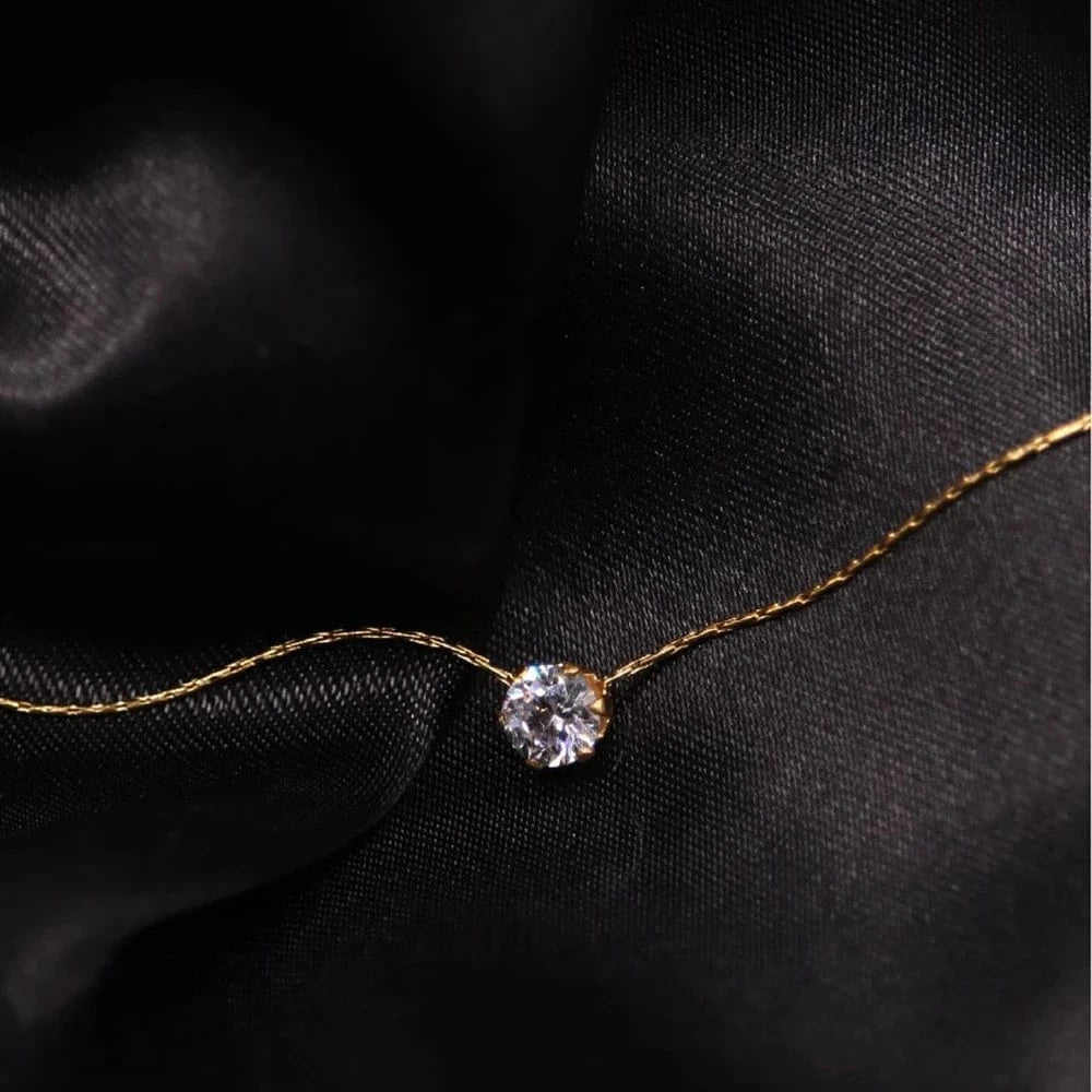 The Carat Cave Gold plated Charm zircon minimalistic necklace