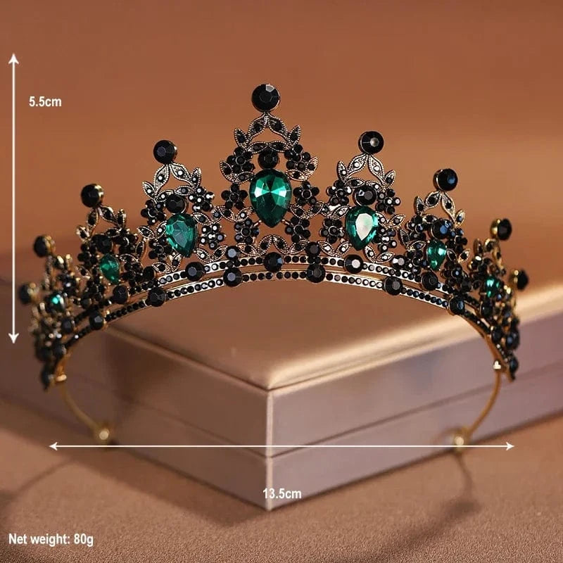 The Carat Cave Green Baroque Red & Black Bridal Tiara