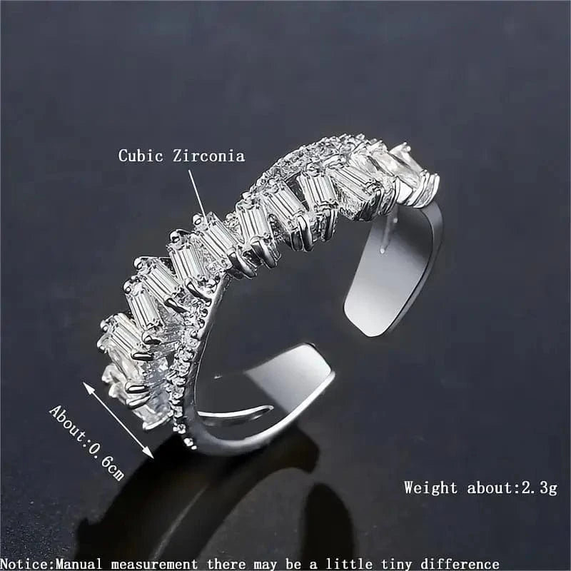 The Carat Cave Luxury CZ Geometric Adjustable Ring