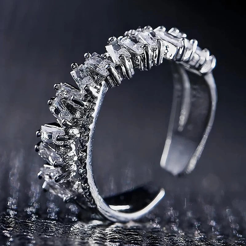 The Carat Cave Luxury CZ Geometric Adjustable Ring