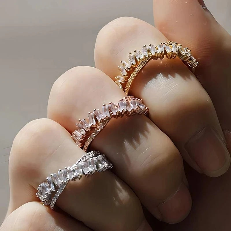 The Carat Cave Luxury CZ Geometric Adjustable Ring