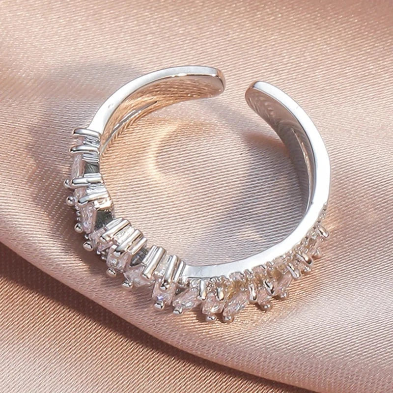 The Carat Cave Luxury CZ Geometric Adjustable Ring