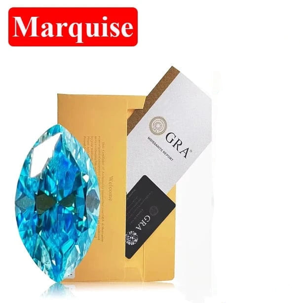 The Carat Cave Marquise cut / 10ct Sea Blue Lab Grown Diamond
