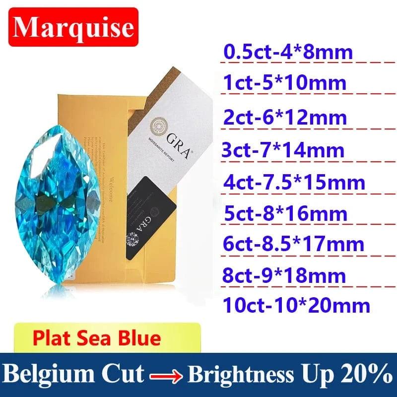 The Carat Cave Marquise cut / 10ct Sea Blue Lab Grown Diamond