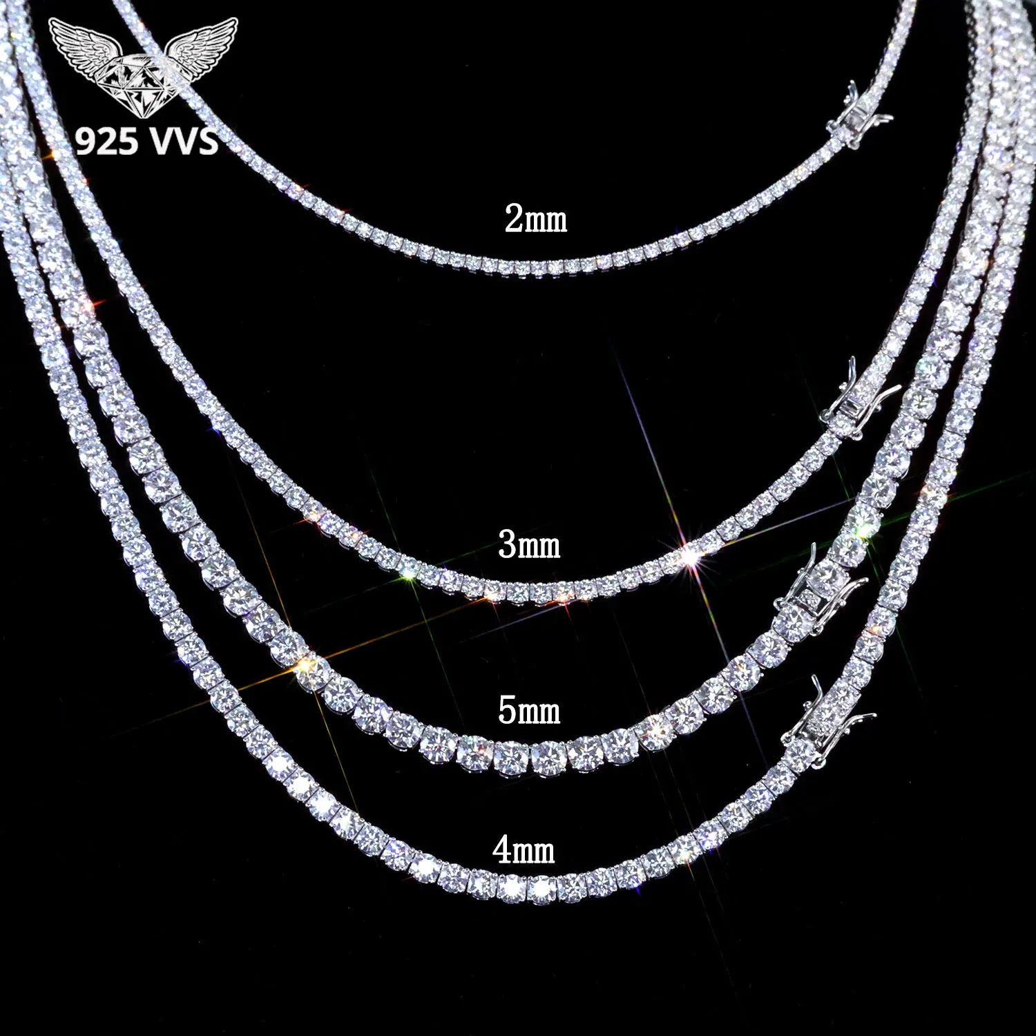 The Carat Cave Moissanite Tennis necklace