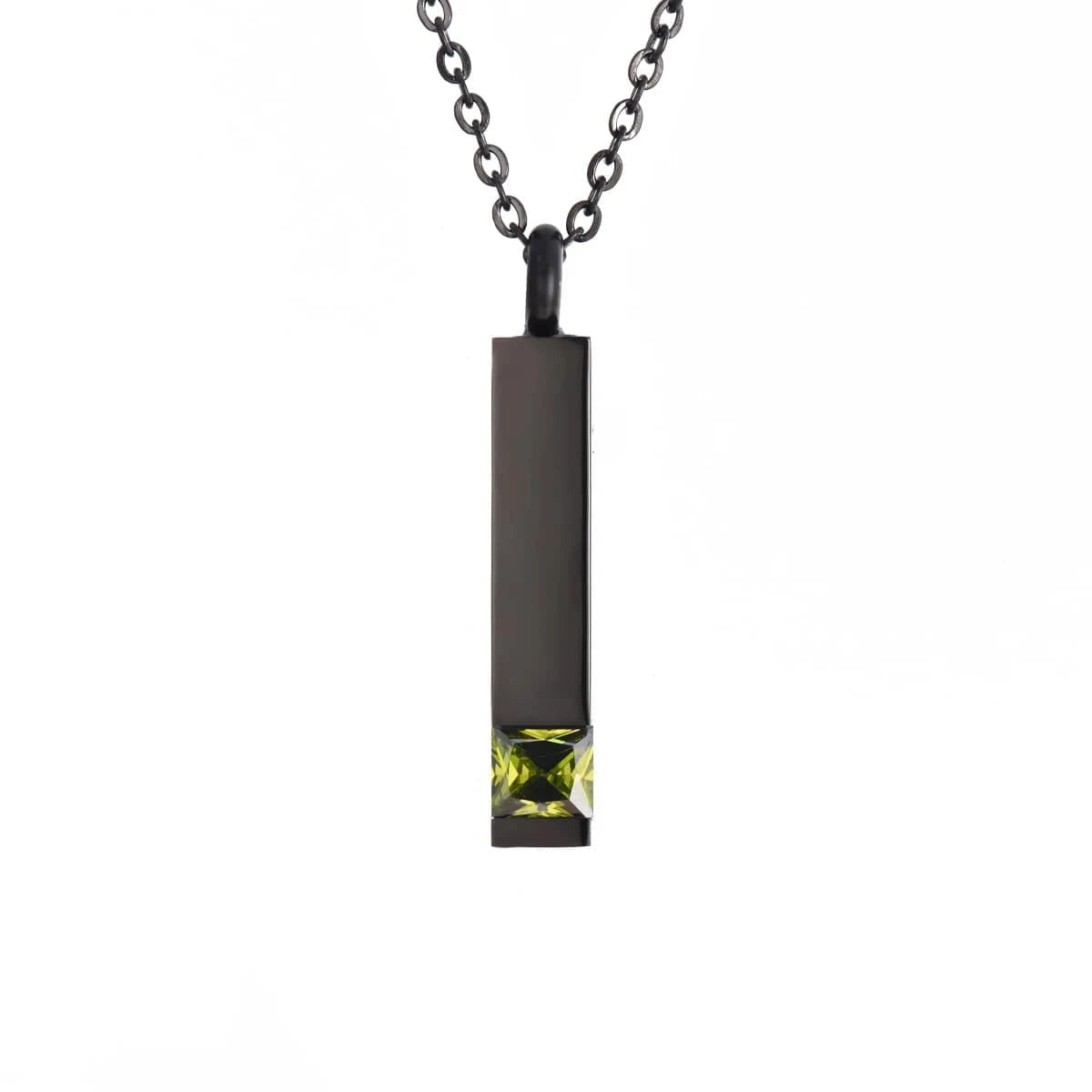 The Carat Cave November Dropshipping Black Cremation Urn Jewelry Cube Stainless Memorial Ashes Necklace Pendant 12 Kinds Birthstone Keepsake Jewelry