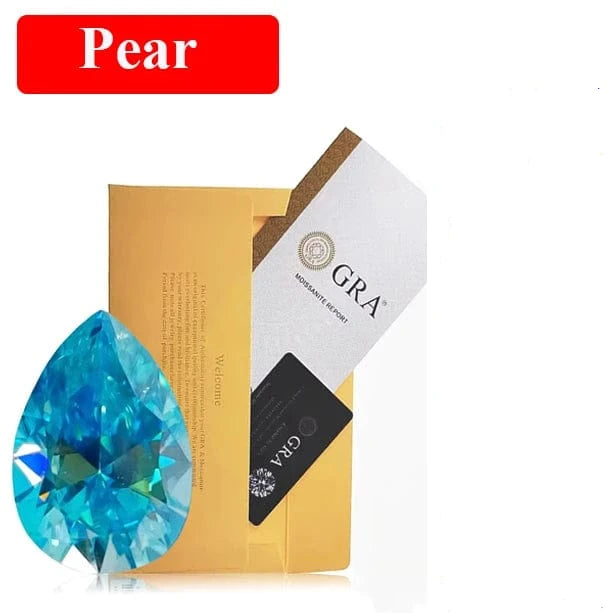 The Carat Cave Pear cut / 8ct Sea Blue Lab Grown Diamond