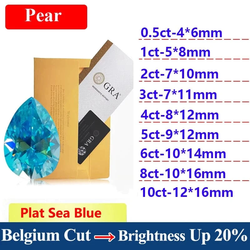 The Carat Cave Pear cut / 8ct Sea Blue Lab Grown Diamond