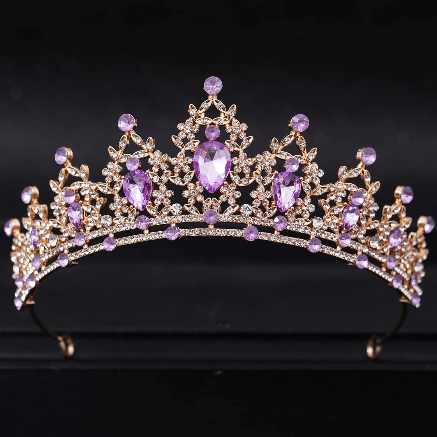 The Carat Cave Purple Crystal Tiara – Silver Diadem