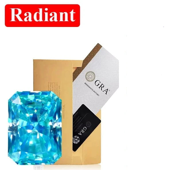 The Carat Cave Radiant cut / 2ct Sea Blue Lab Grown Diamond