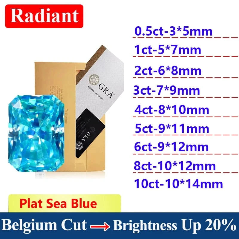 The Carat Cave Radiant cut / 2ct Sea Blue Lab Grown Diamond