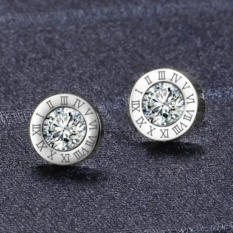The Carat Cave Roman Halo Studs - Silver High-quality Designer Stud Earrings
