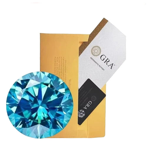 The Carat Cave Round cut / 10ct Sea Blue Lab Grown Diamond