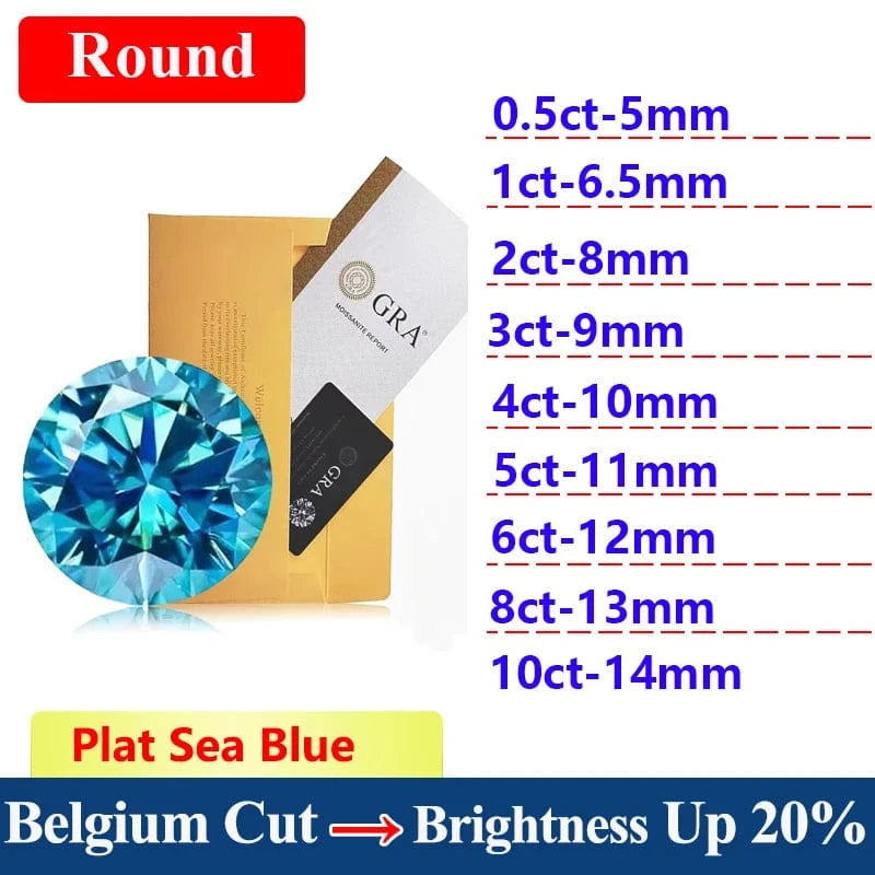 The Carat Cave Round cut / 10ct Sea Blue Lab Grown Diamond