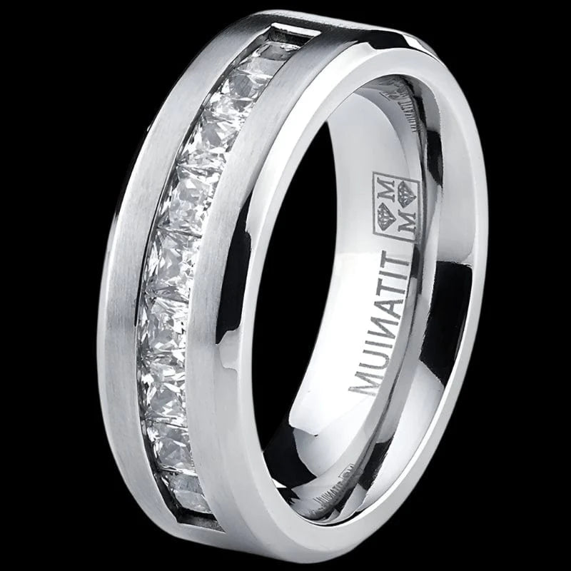 The Carat Cave Silver CZ Signet Ring – Square Design