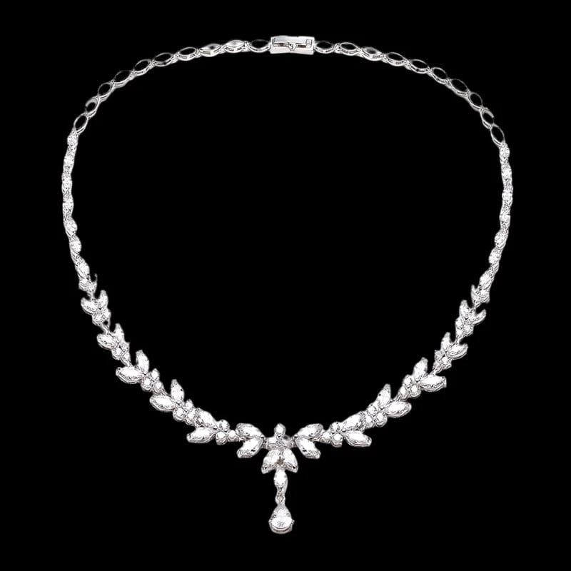 The Carat Cave Silver Necklace Luxury Bridal Jewellery Sets