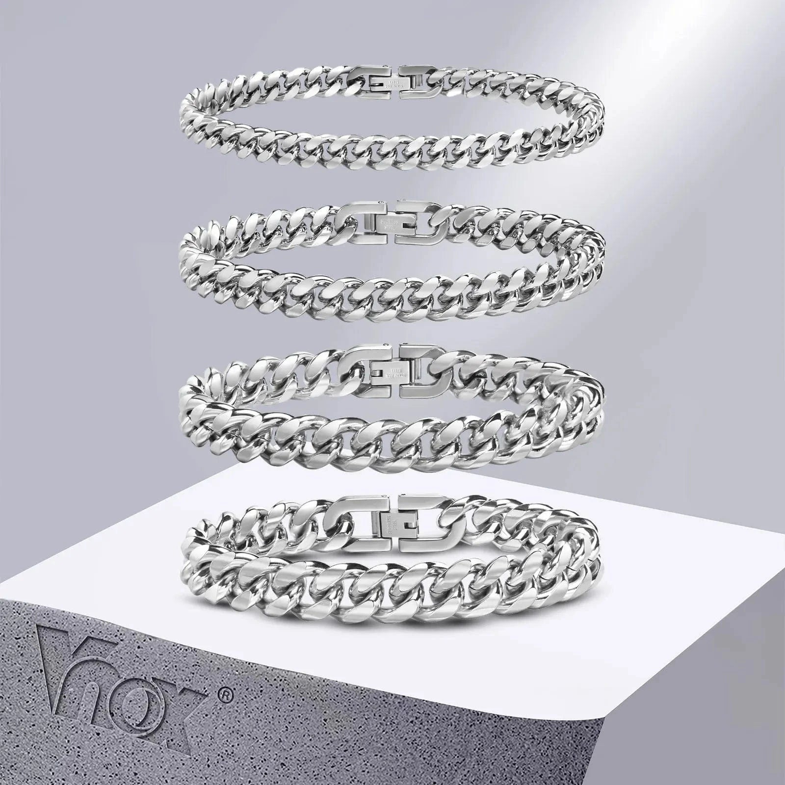 The Carat Cave Stainless Steel Cuban Chain Bracelet