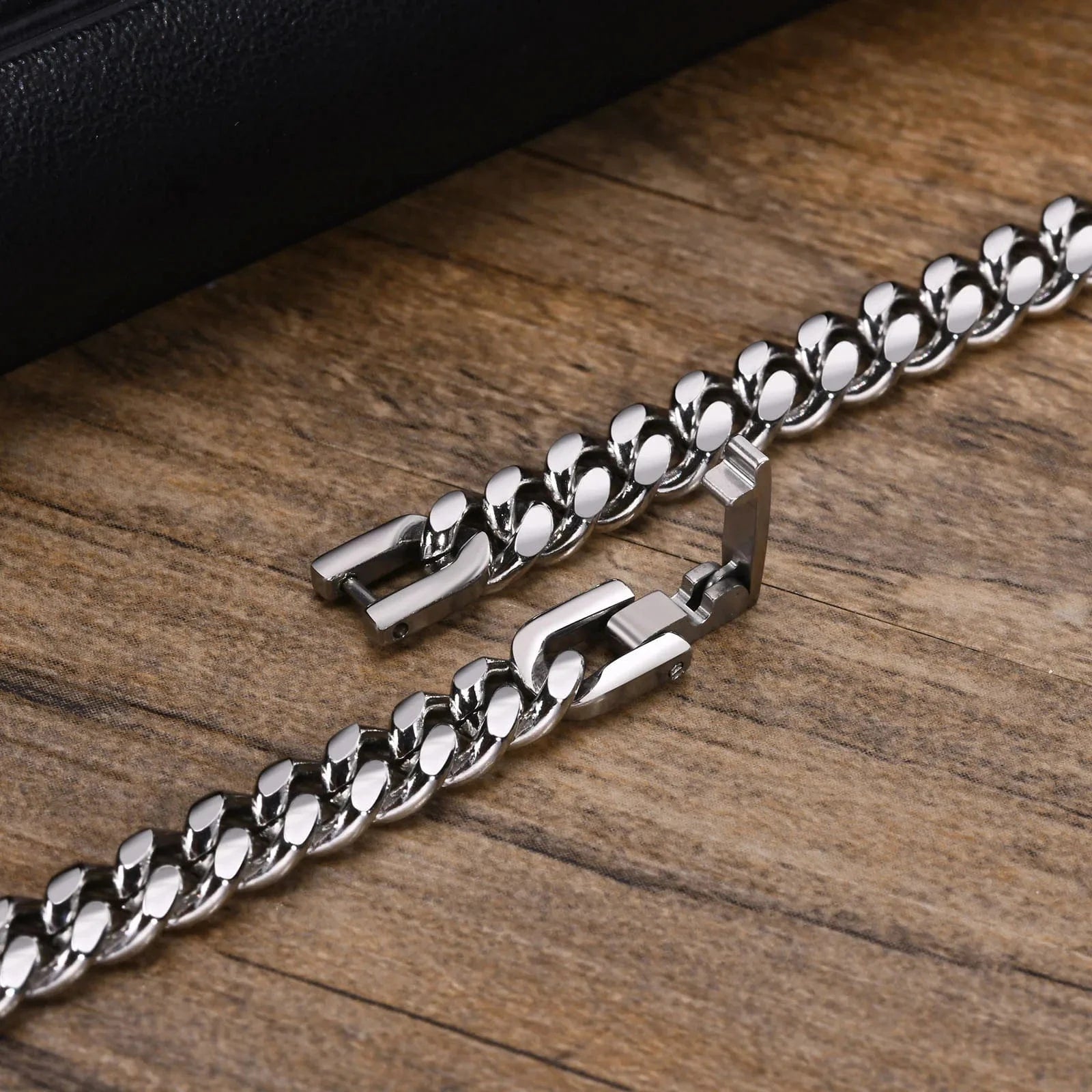 The Carat Cave Stainless Steel Cuban Chain Bracelet