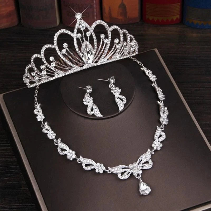 The Carat Cave Starlight Tiara Set Bridal Tiara & Jewellery Set – 4 Piece