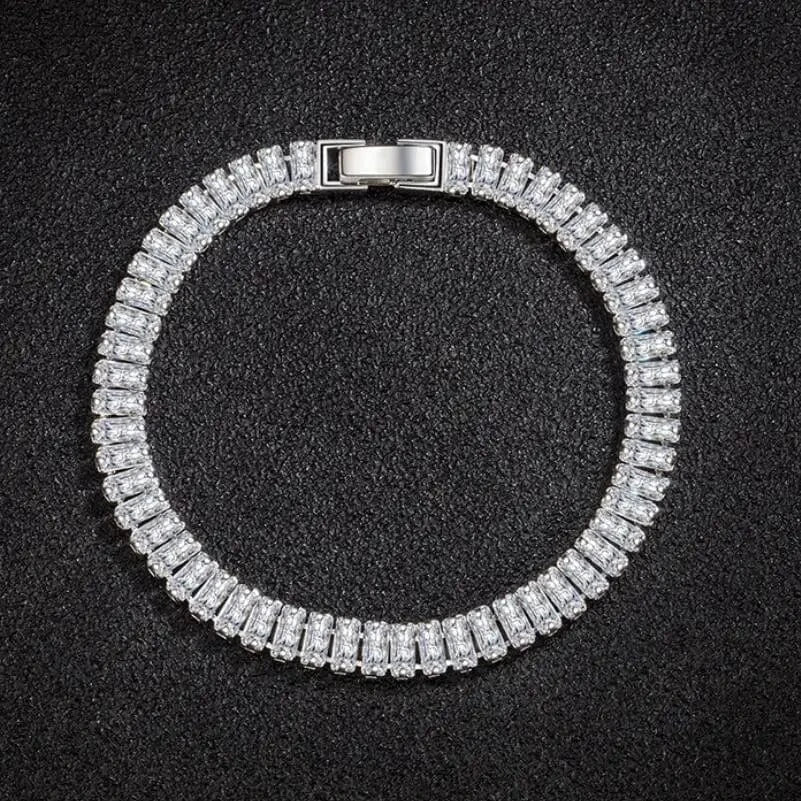 The Carat Cave Sterling Silver Bracelet Elegant Zircon Crystal Fashion Jewellery 18cm 925