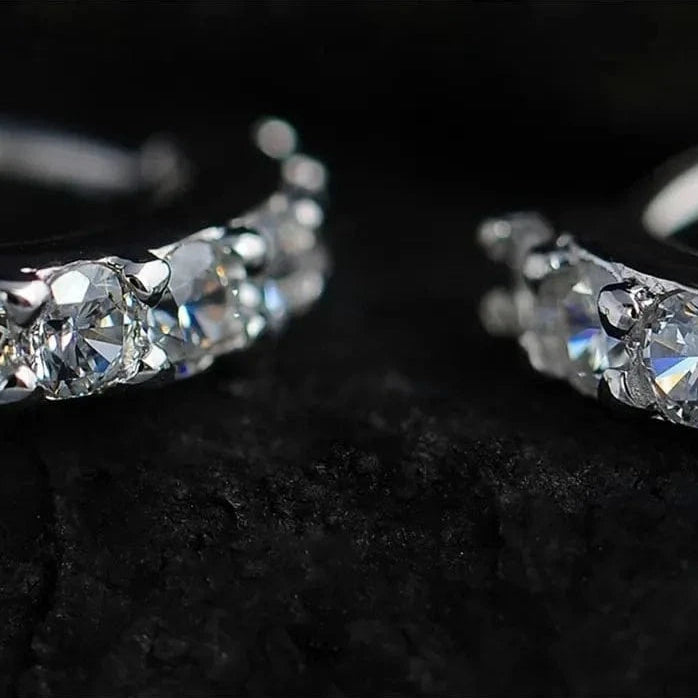 The Carat Cave Sterling Silver Plated Crystal Hoop Earrings