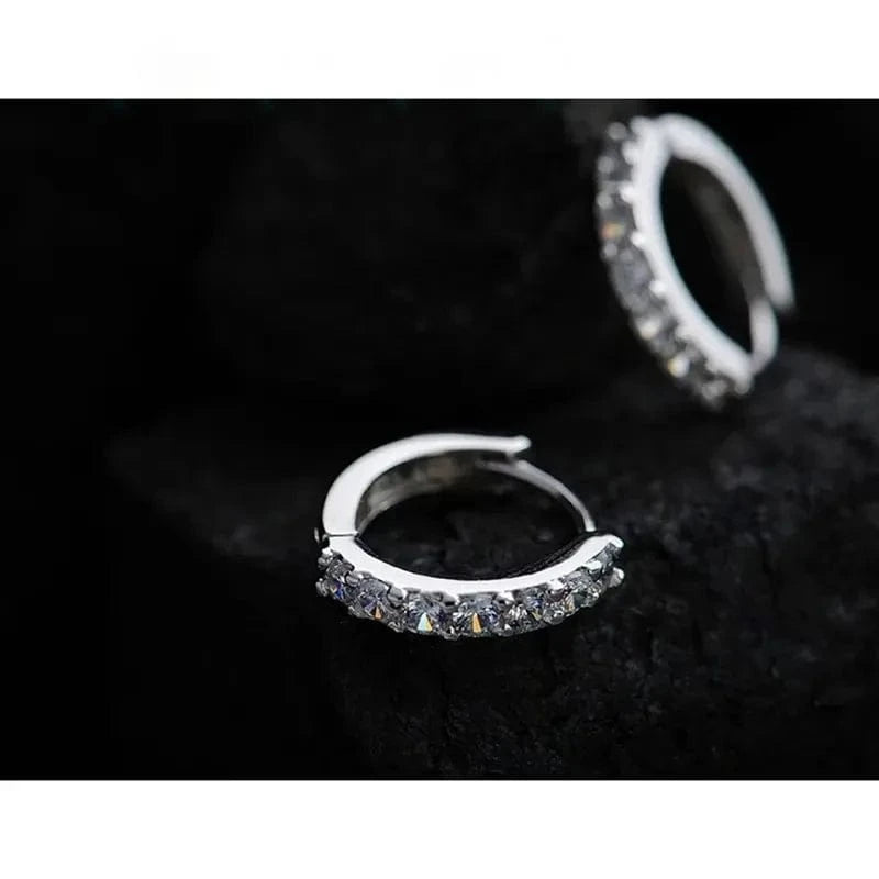The Carat Cave Sterling Silver Plated Crystal Hoop Earrings