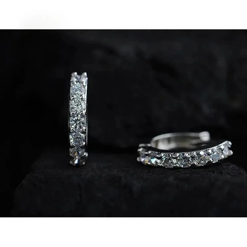 The Carat Cave Sterling Silver Plated Crystal Hoop Earrings
